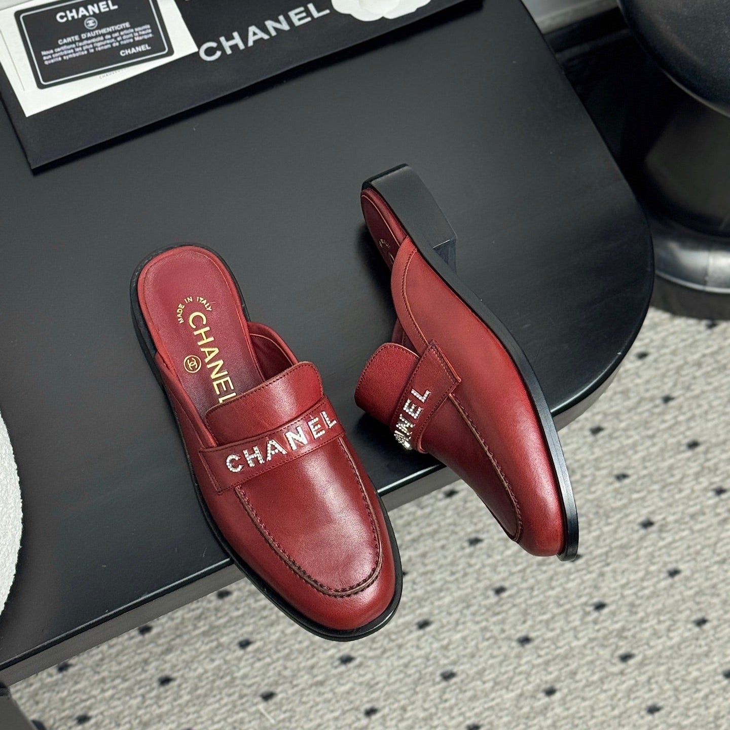 zCHANE.L 25 Mules Dark Red Cowhide 329803