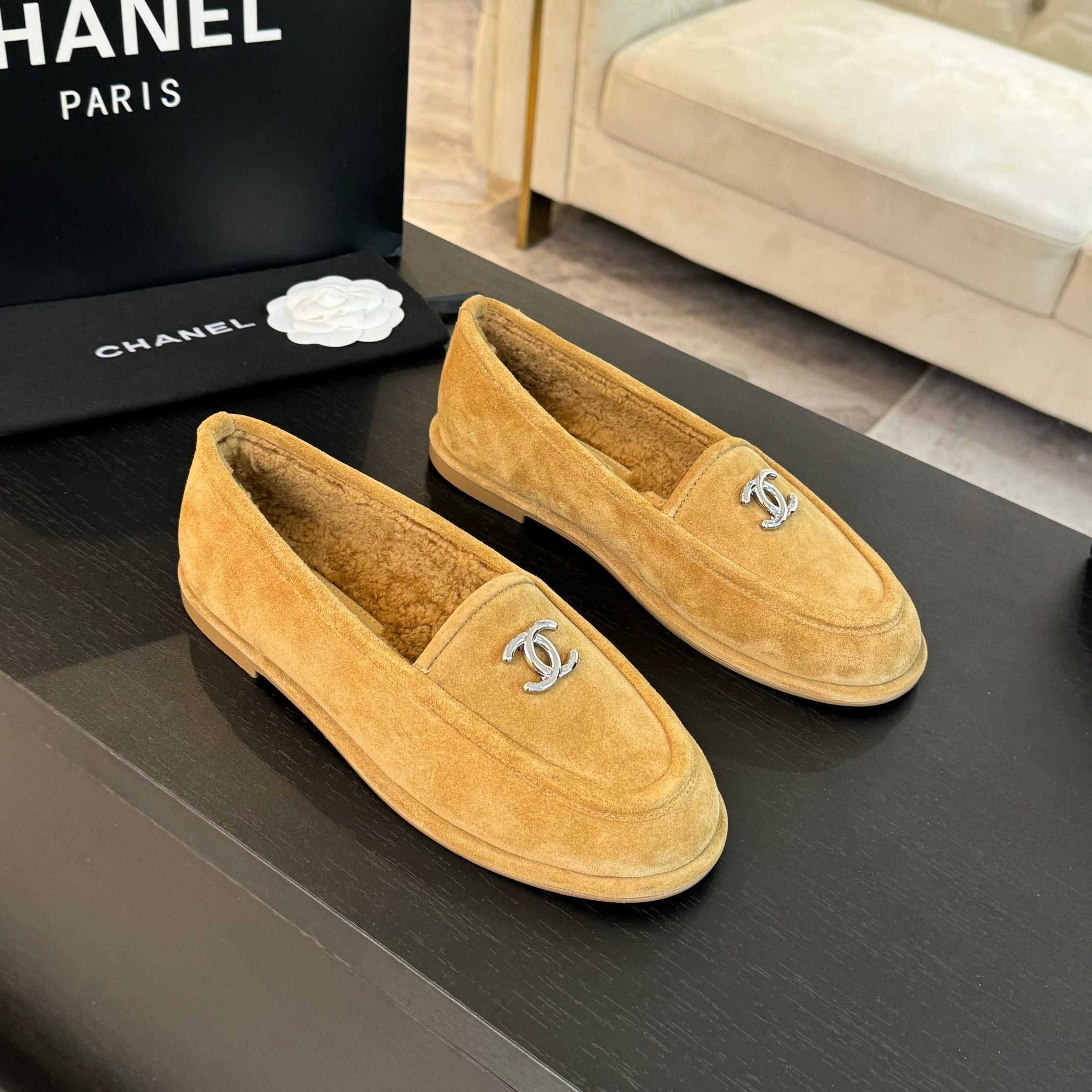 zCHANE.L Moccasins Yellow Suede And Wool