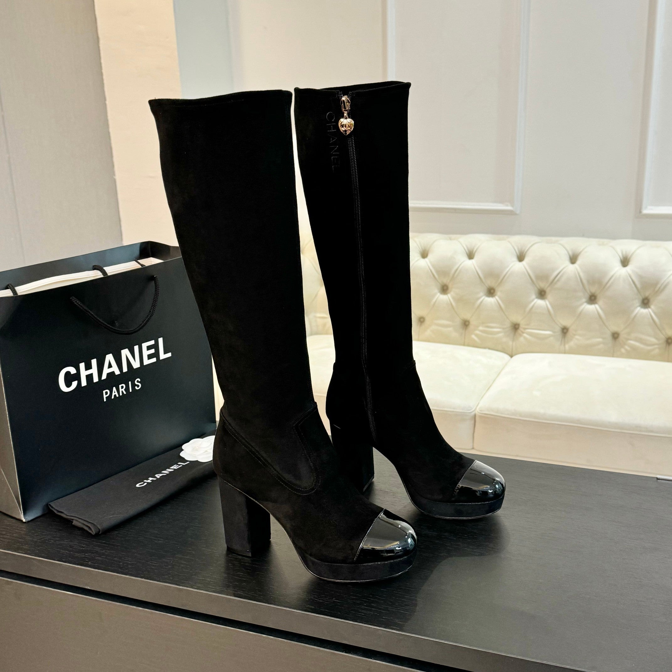 zCHANE.L Cc High Boots 80Mm Black Suede