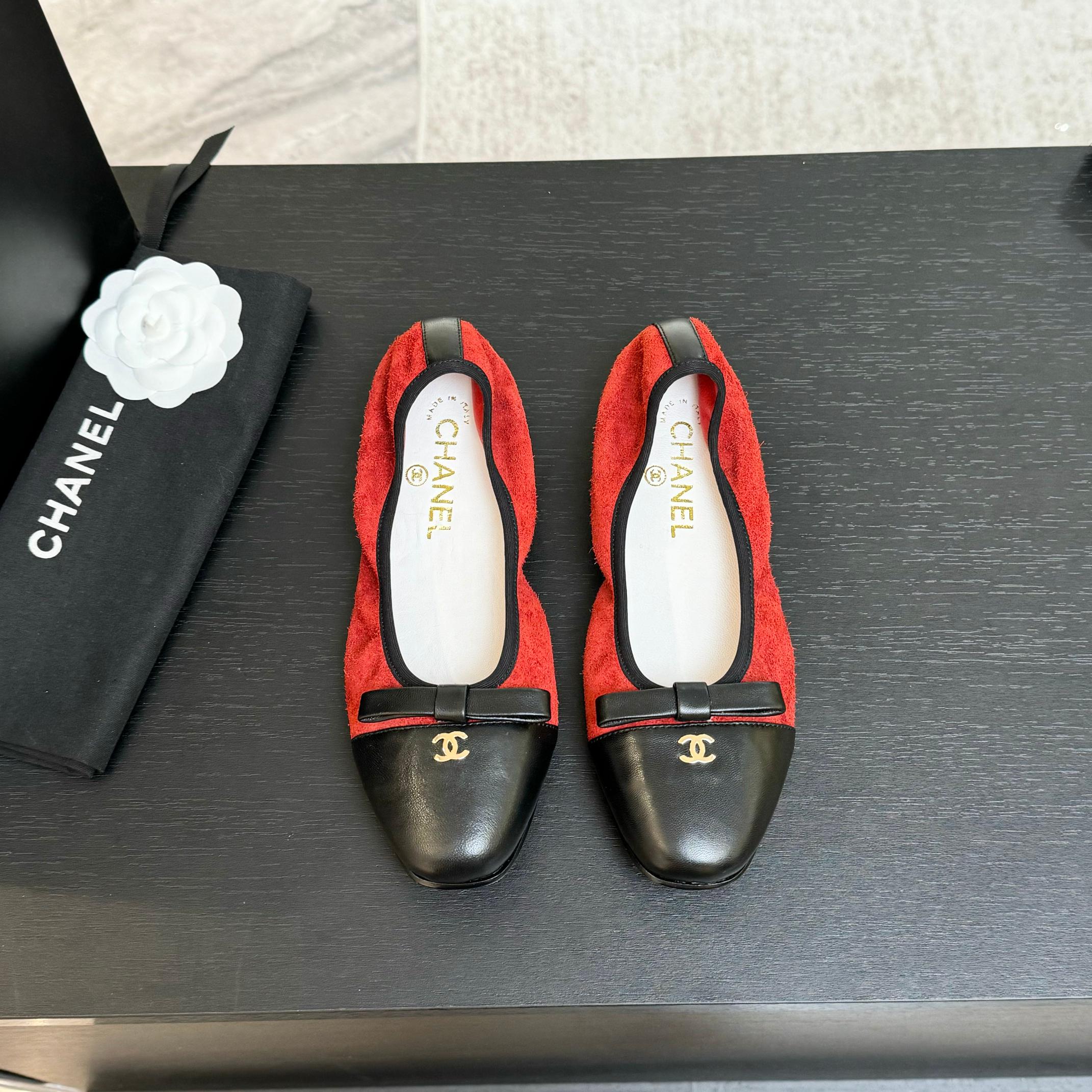 zCHANE.L Ballet Flats Red Cowhide 313471