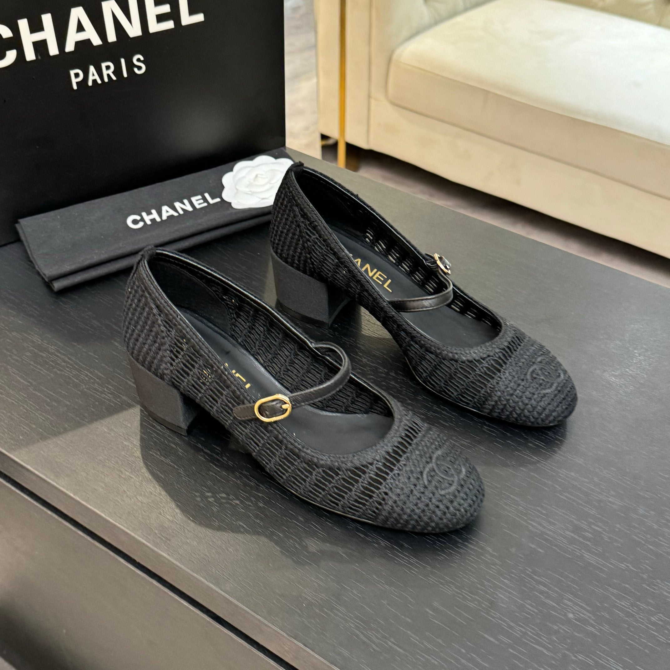 zCHANE.L 25P Mary Jane 50Mm Black Raffia 373787