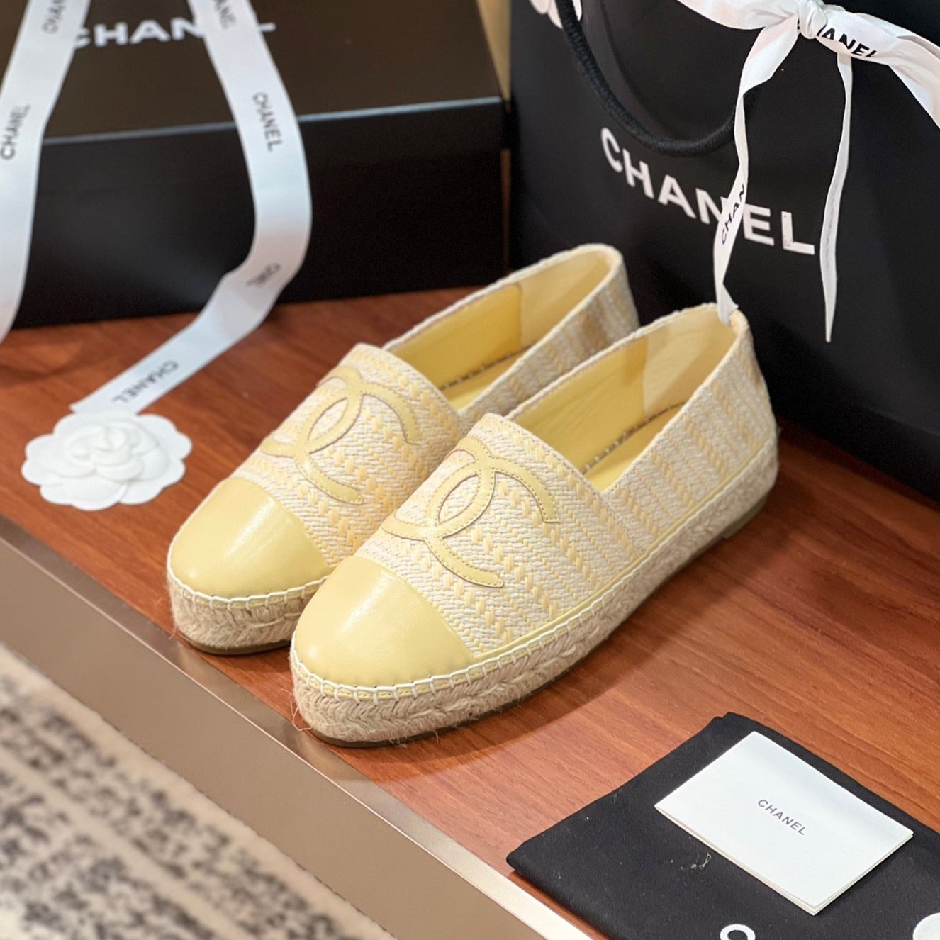 zCHANE.L Espadrilles Beige White Woolen Cloth Beige Lambskin