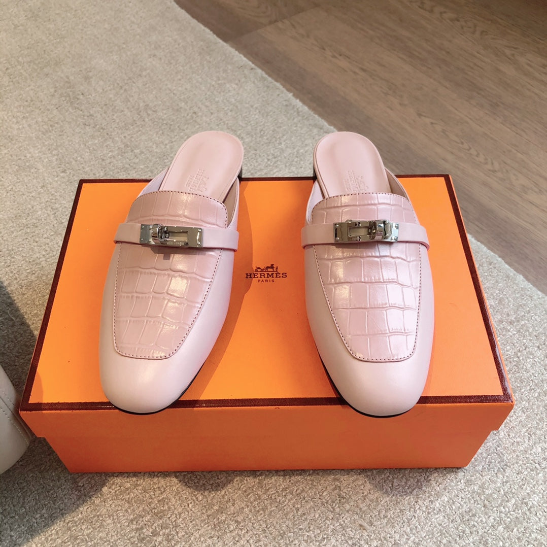 zHERME.S Oz Mule Pink Cowhide 756844