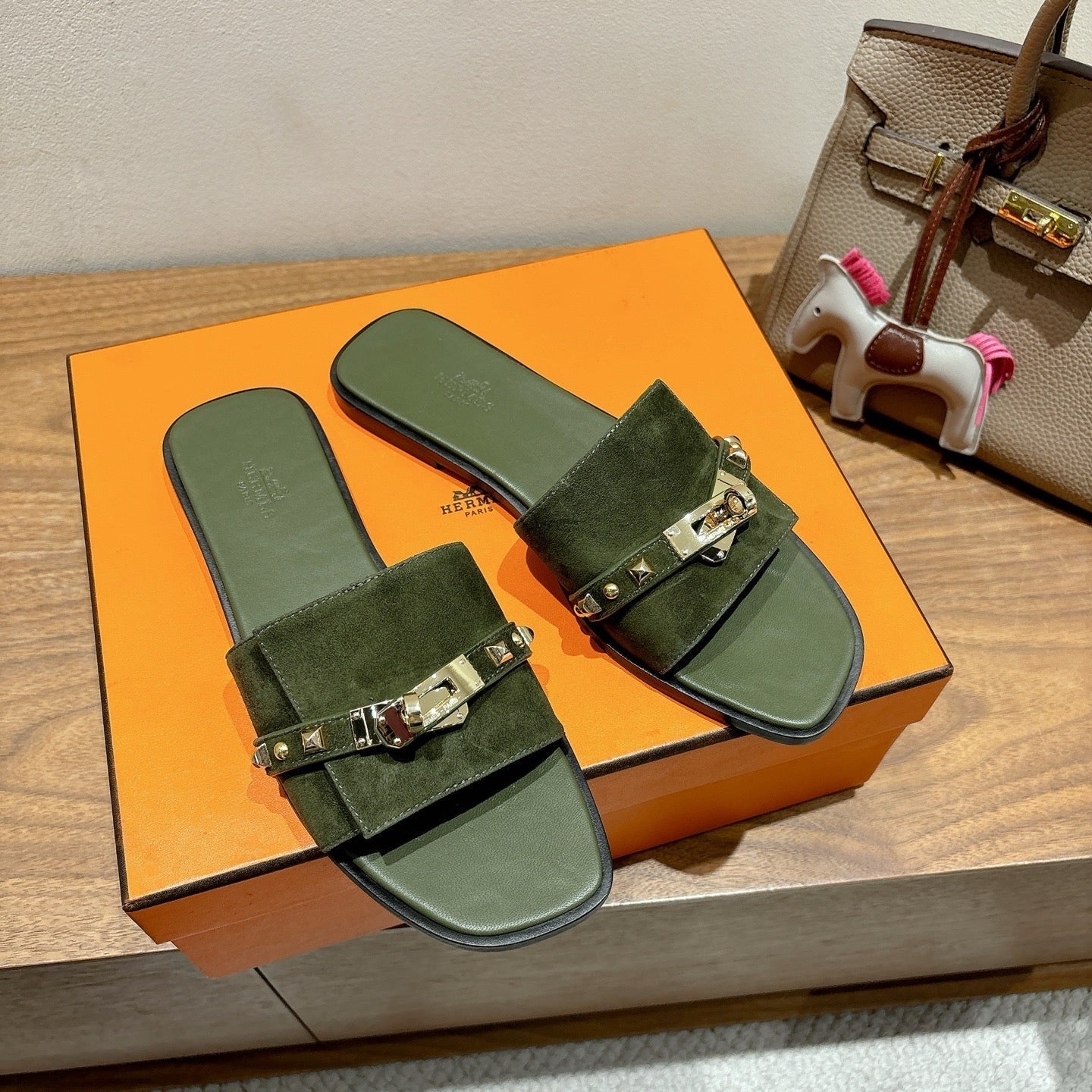 zHERME.S 25 Giulia Dark Green Suede
