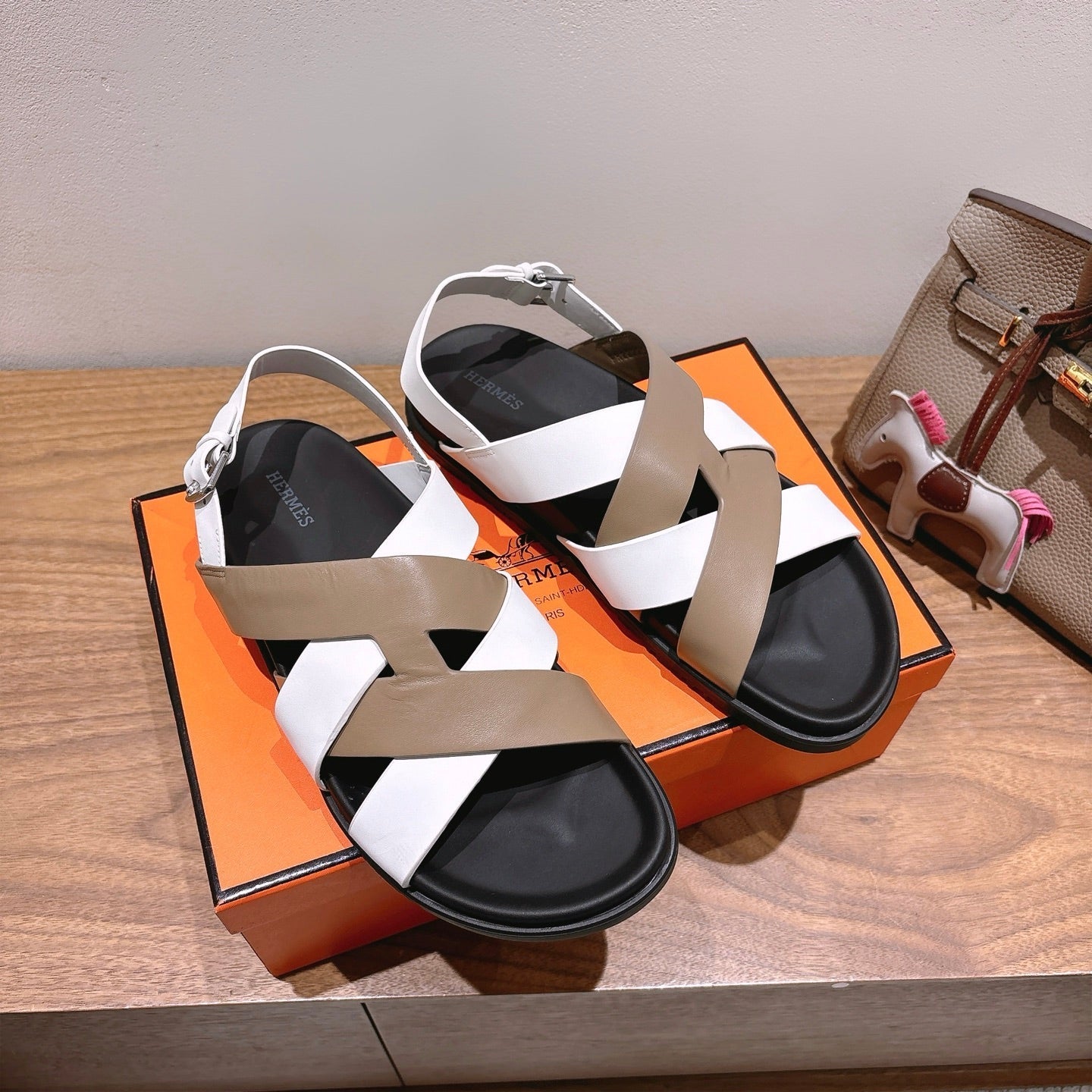 zHERME.S 25 Heracles Sandal White Nude Calfskin