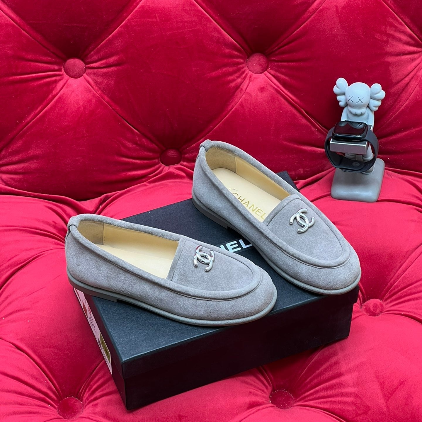 zCHANE.L Moccasins Grey Suede And Lambskin