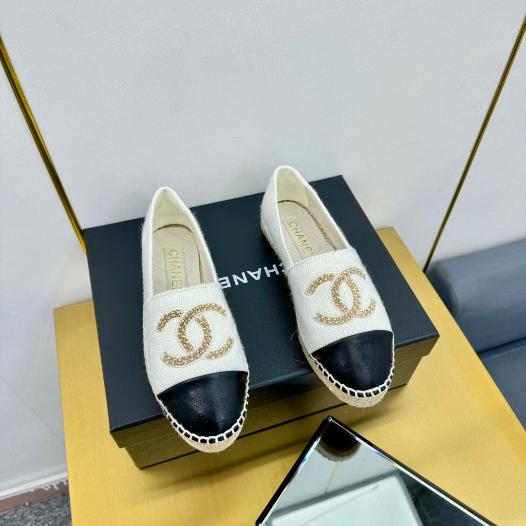 zCHANE.L 25S Loafers White/Black Wool 297816