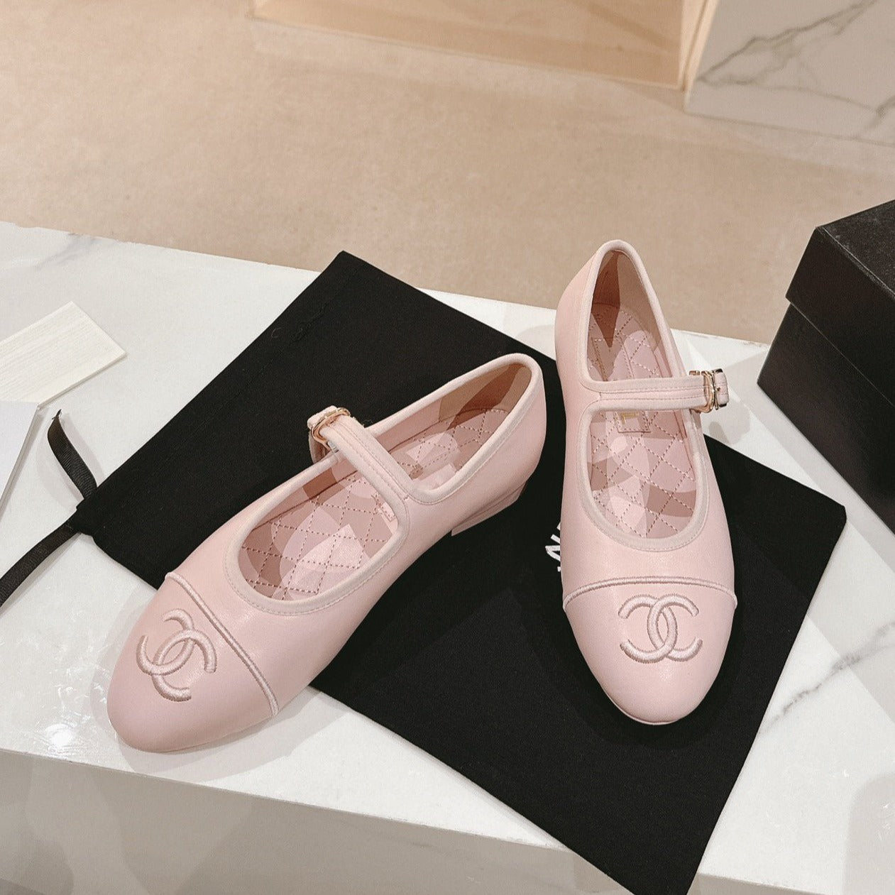 zCHANE.L Mary Janes Pink Lambskin