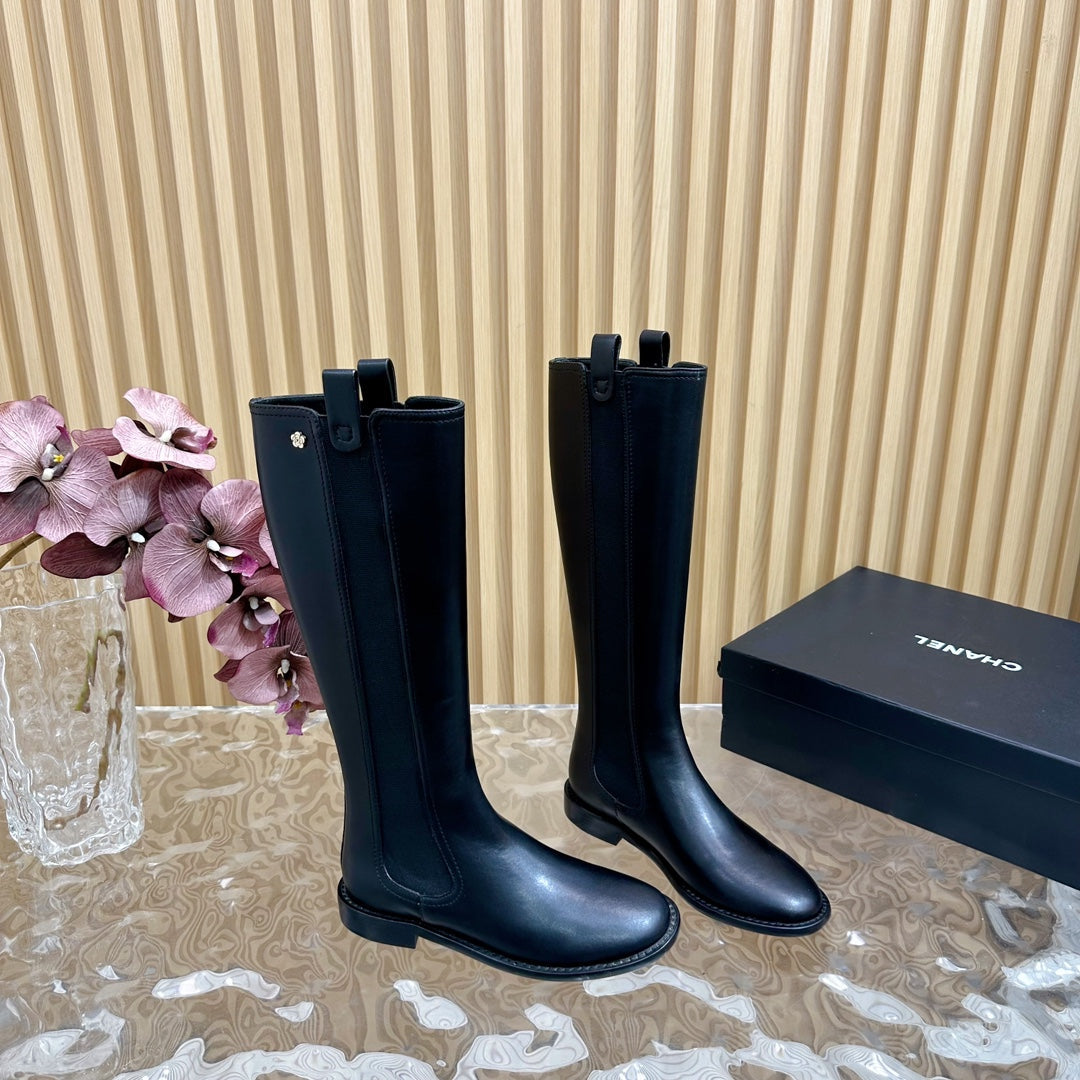 zCHANE.L Cc High Boots 25Mm Black Calfskin