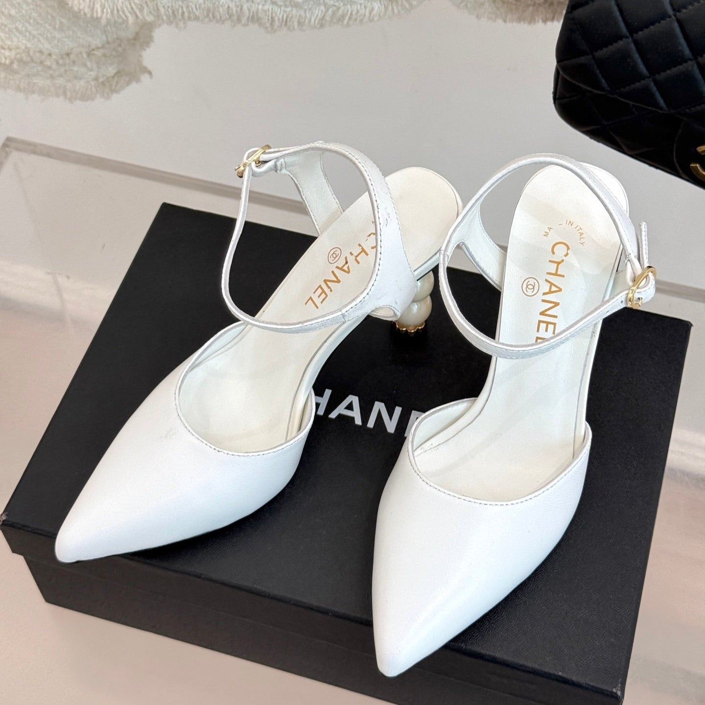 zCHANE.L Cc 25 Slingback White Lambskin 308651