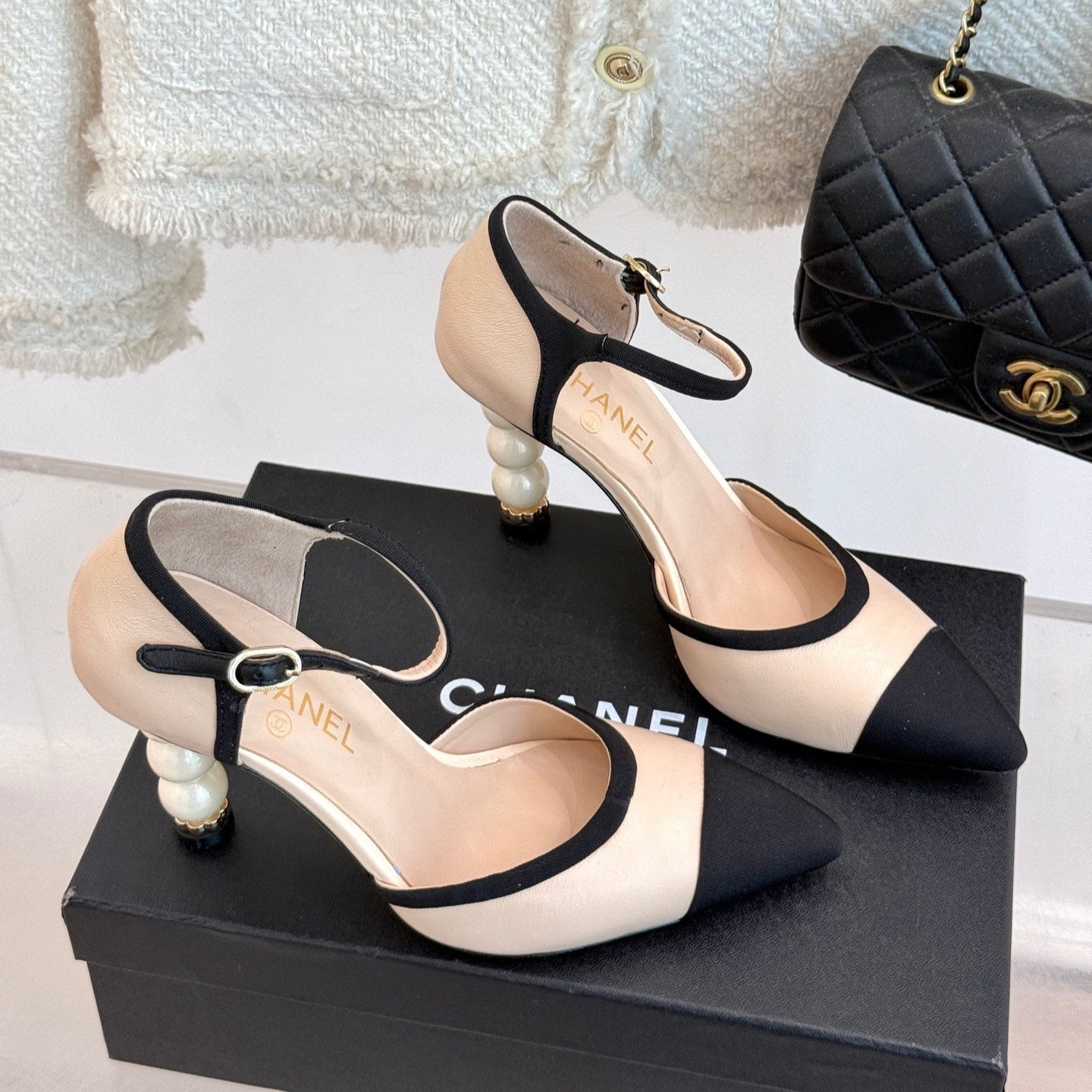 zCHANE.L Cc 25 Slingback Black Lambskin 308655