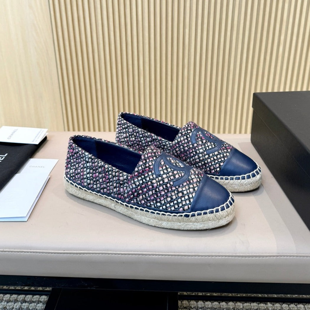 zCHANE.L Espadrilles Tweed Cloth Blue Calfskin