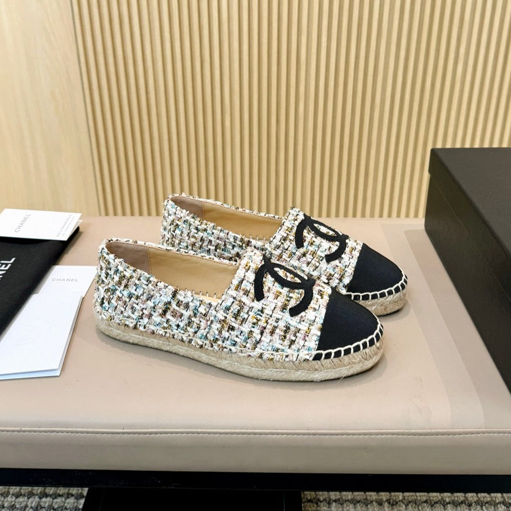 zCHANE.L Espadrilles Multicolor Tweed Black Grosgrain