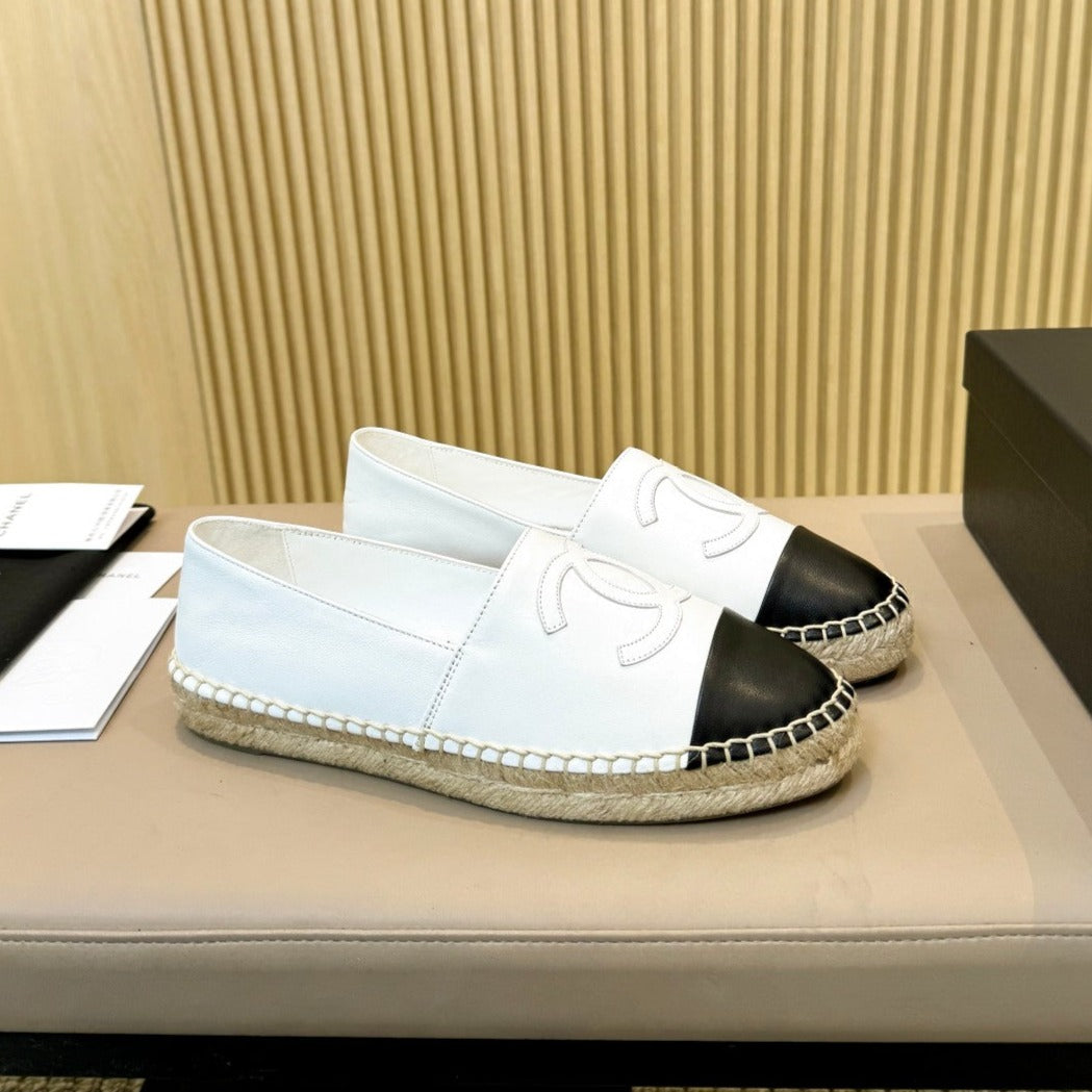 zCHANE.L Espadrilles White Black Caflskin