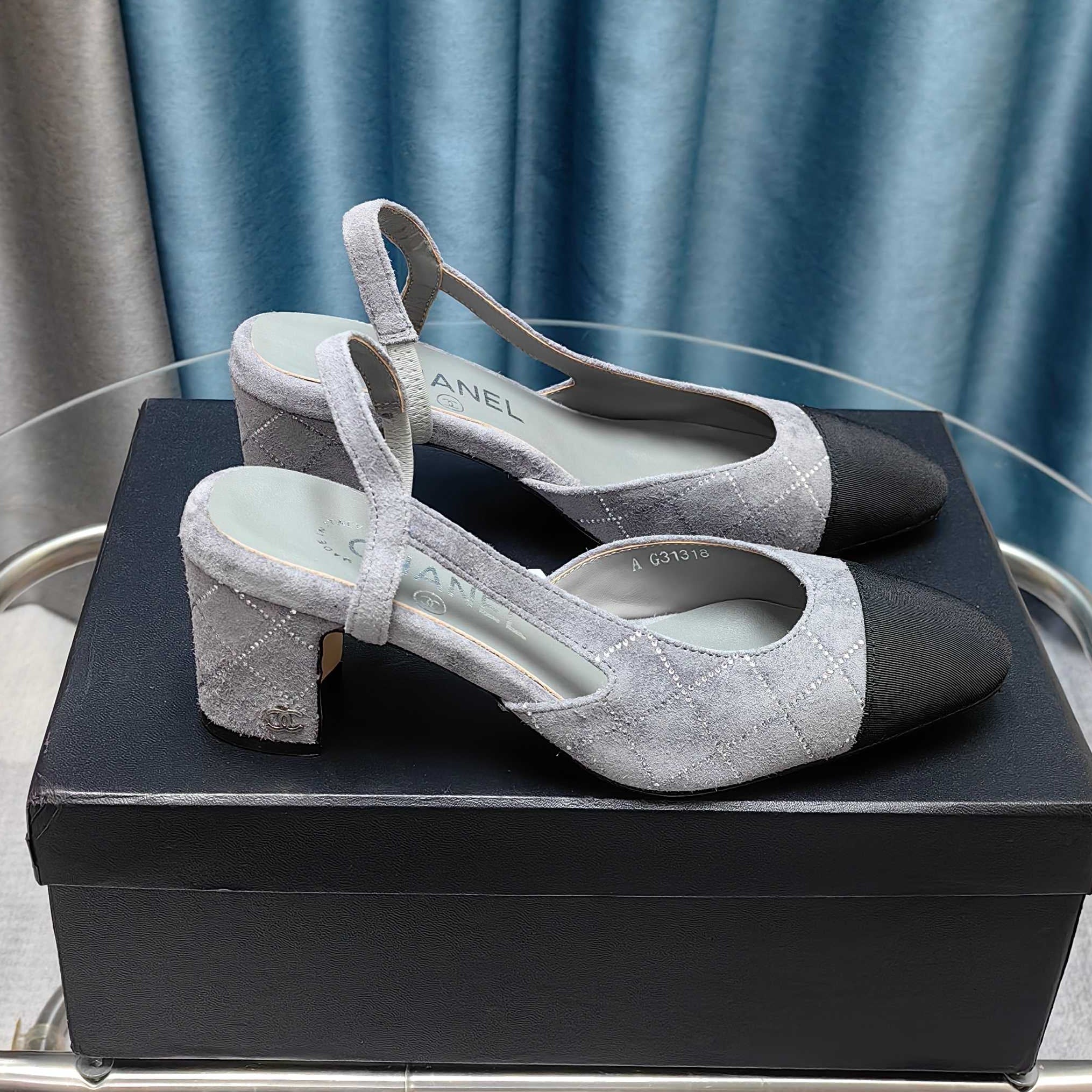 zCHANE.L Cc 25 Slingback 6.5Cm Grey Suede