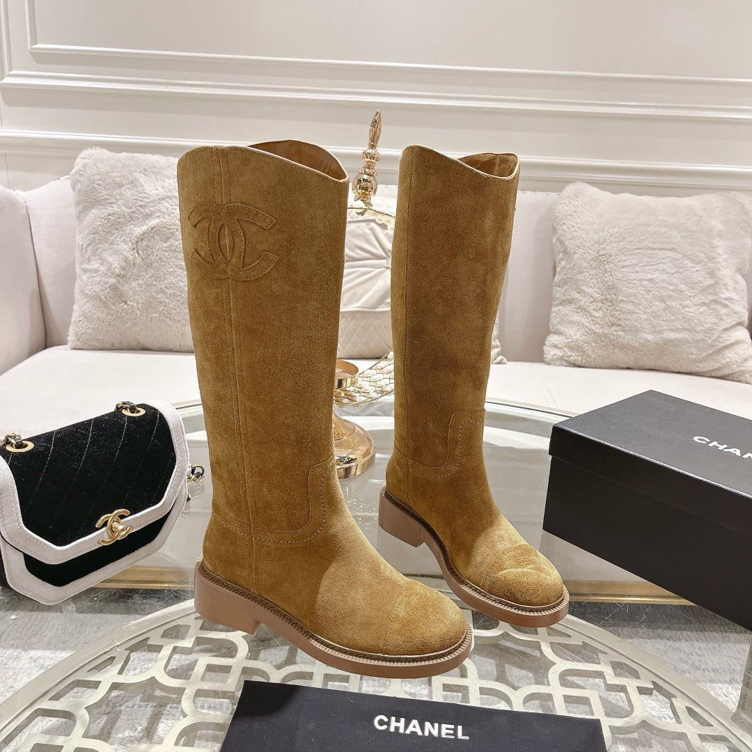 zCHANE.L Cc High Boots 40Mm Dark Beige Suede