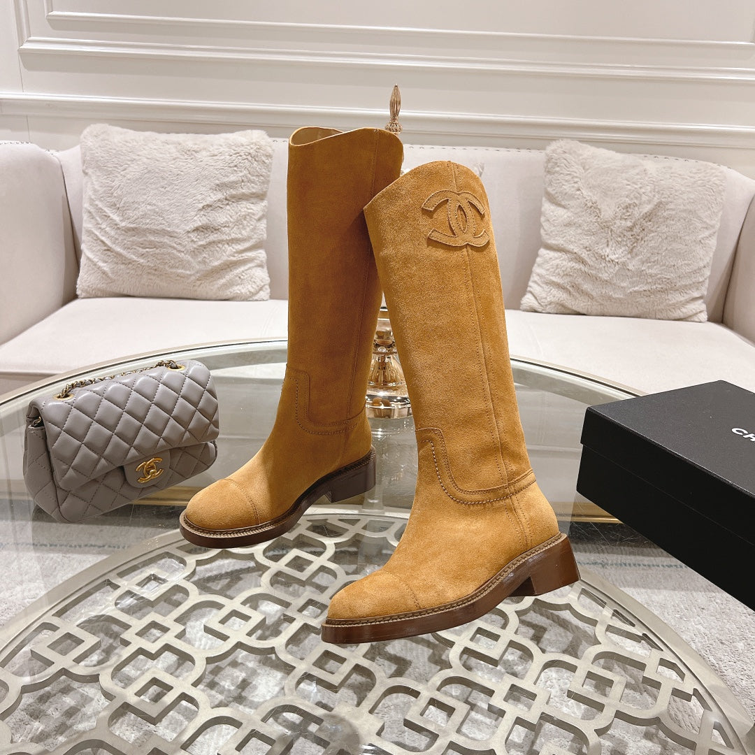 zCHANE.L Cc High Boots 40Mm Dark Yellow Suede