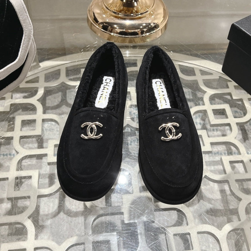 zCHANE.L 25A Loafer Black Sherpa Suede