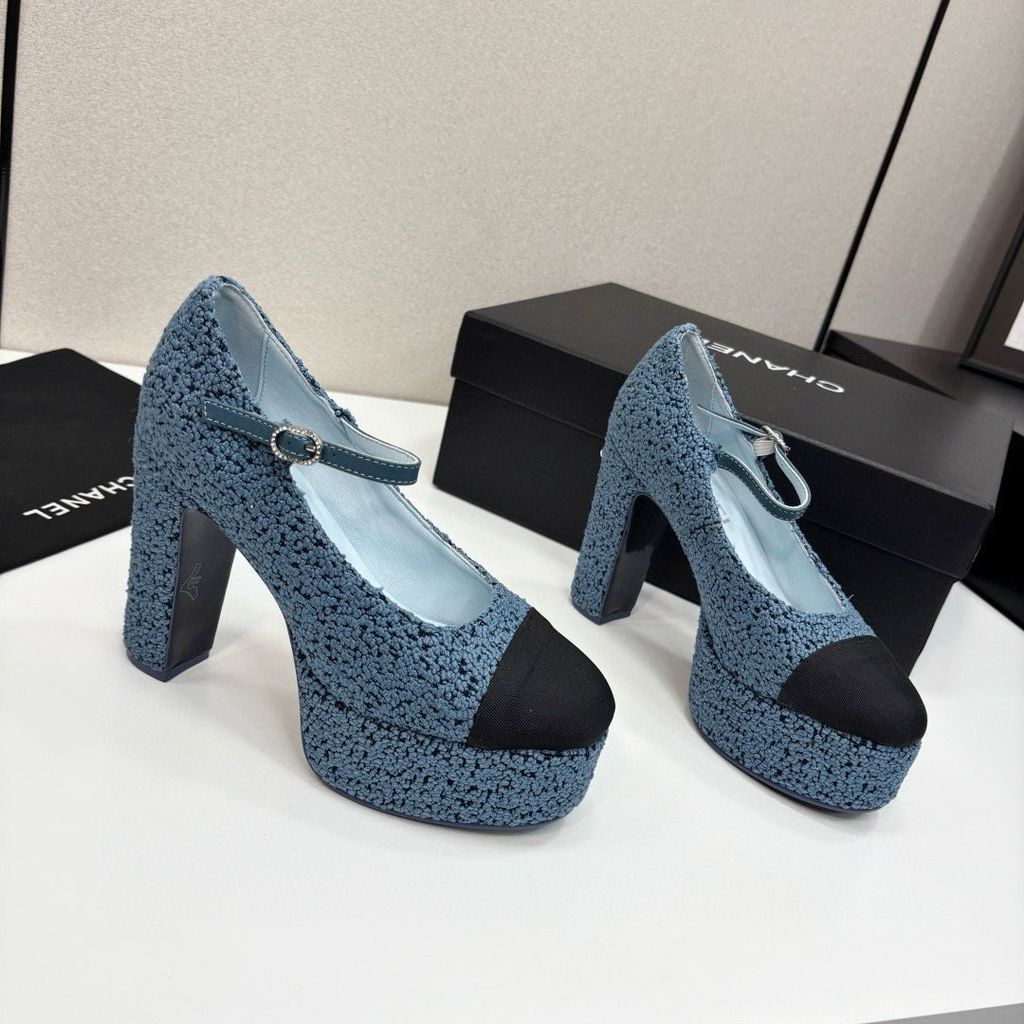 zCHANE.L Cc 25S Mary Jane Platform 11Cm Calfskin Tweed