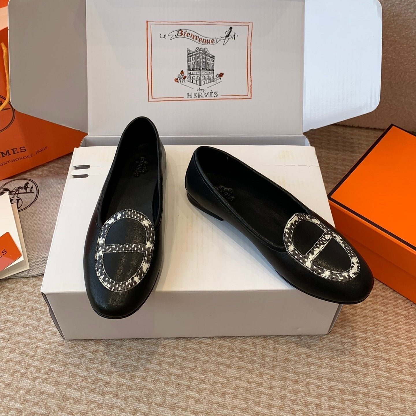 zHERME.S Ballet Flat In Black Lambskin 997869