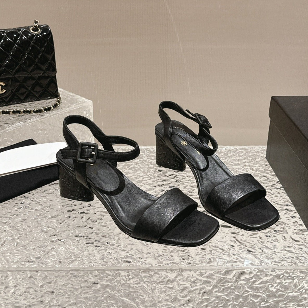 zCHANE.L Slingbacks Sandal 60 Black Lambskin