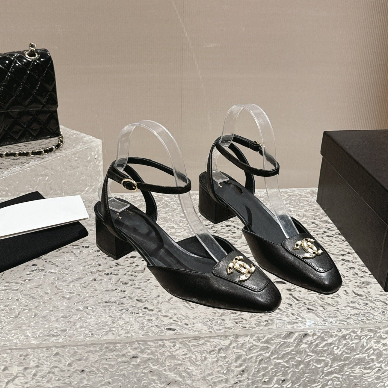 zCHANE.L Slingbacks 60 Black Lambskin