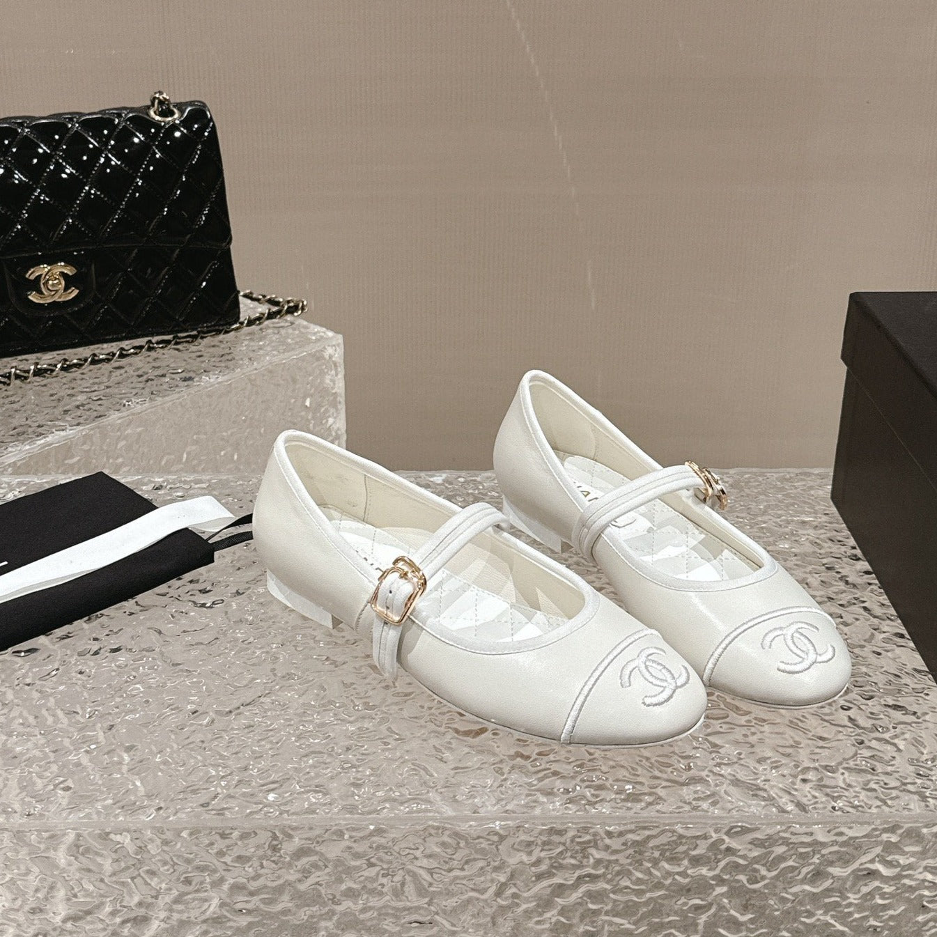 zCHANE.L Mary Janes White Lambskin