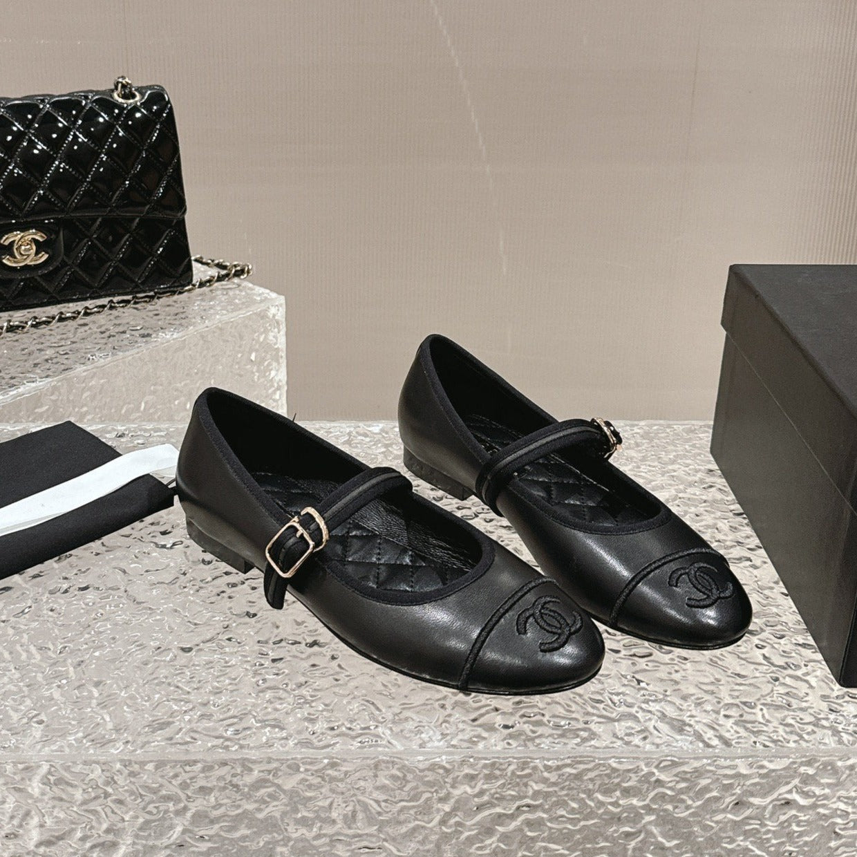 zCHANE.L Mary Janes Black Lambskin