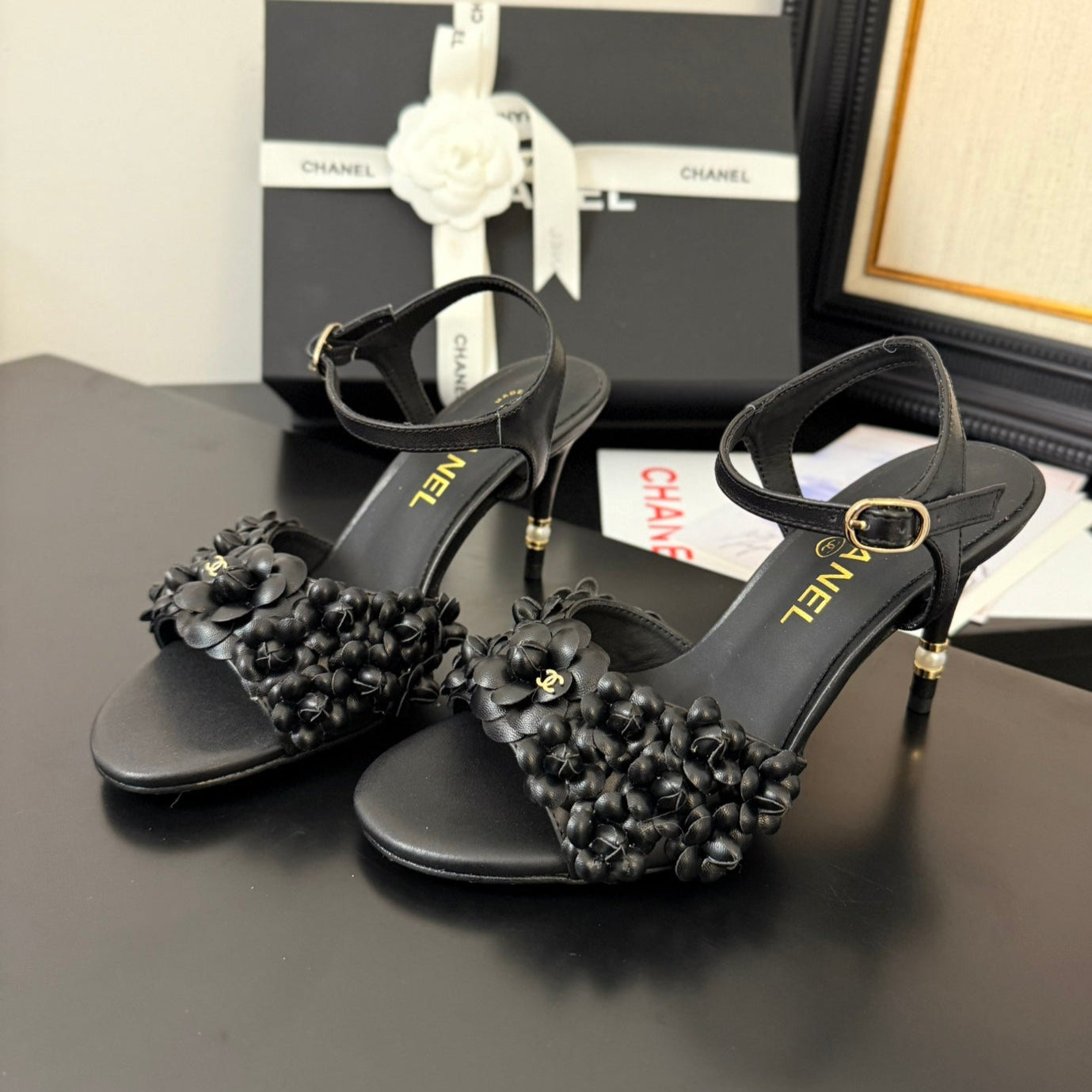 zCHANE.L Cc 25 Slingback Black Lambskin 233403