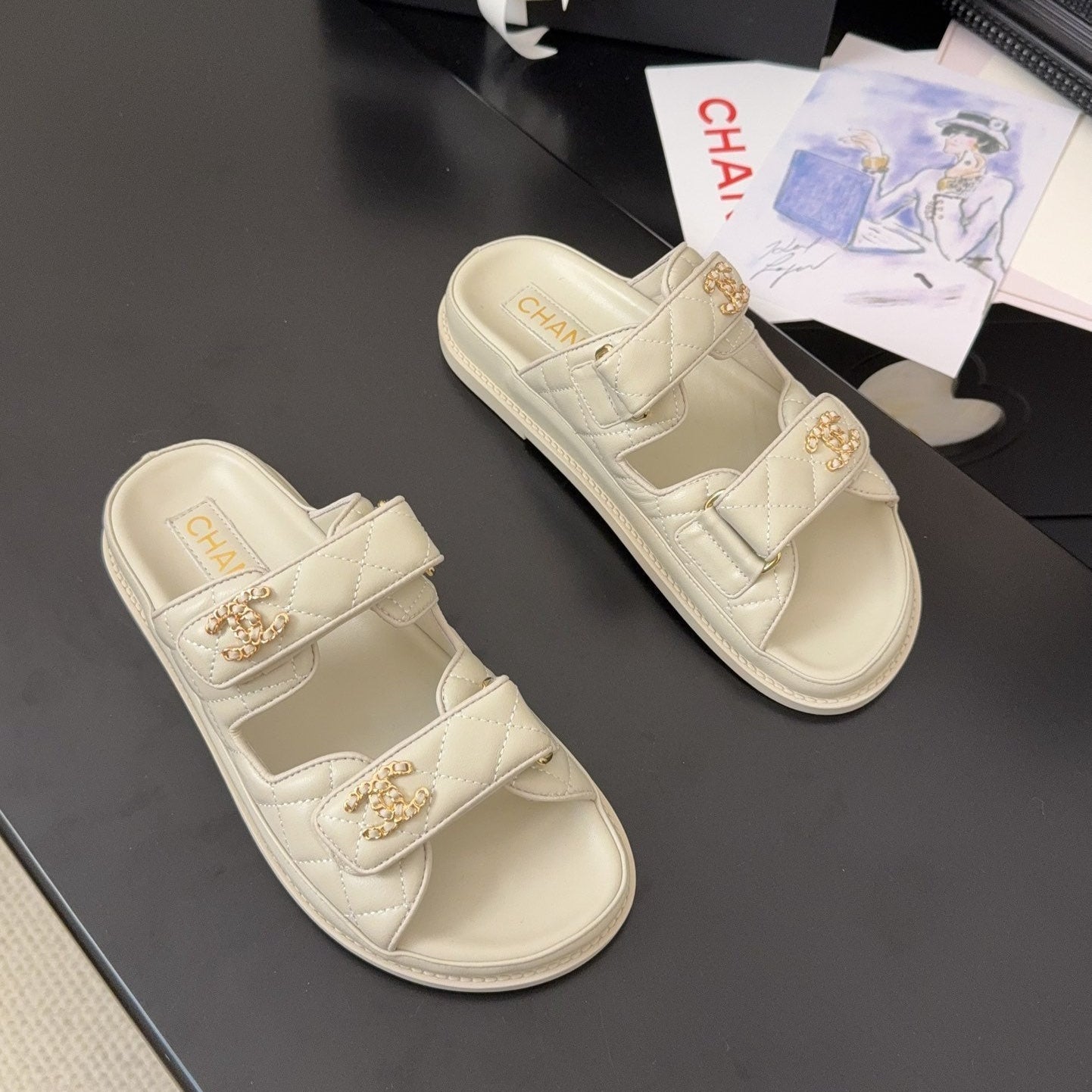 zCHANE.L 25 Dad Sandal Mule Nude Calfskin