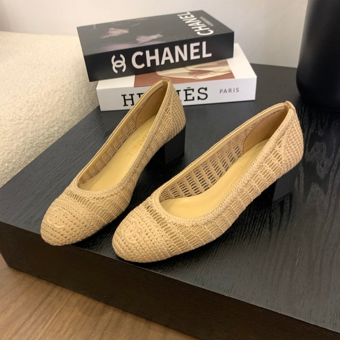 zCHANE.L 25P Ballet Heel 50Mm Beige Raffia