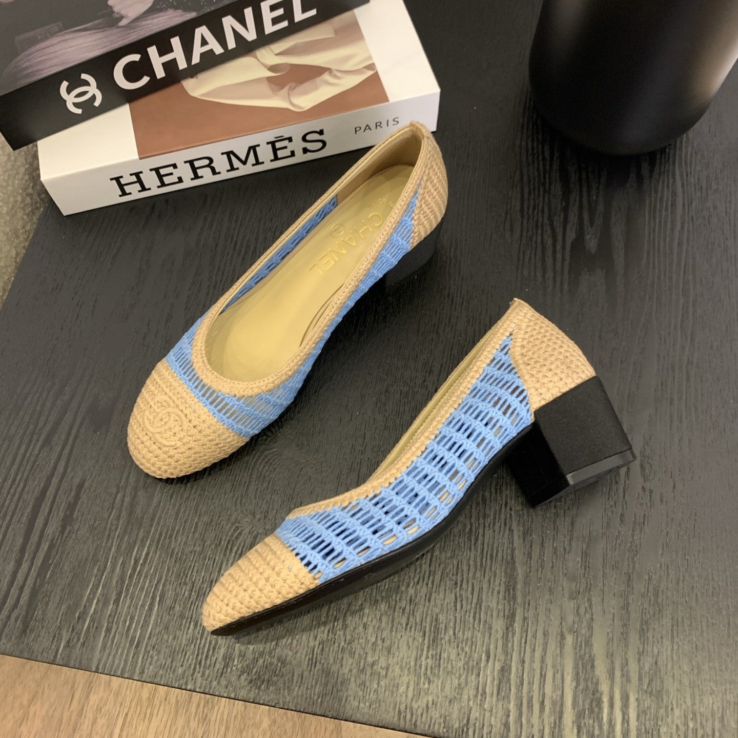 zCHANE.L 25 Ballet Flat 50Mm Beige Sky Blue Raffia 288819