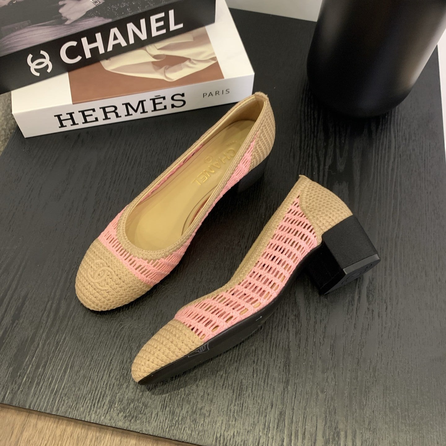zCHANE.L 25 Ballet Flat 50Mm Beige Pink Raffia 288820