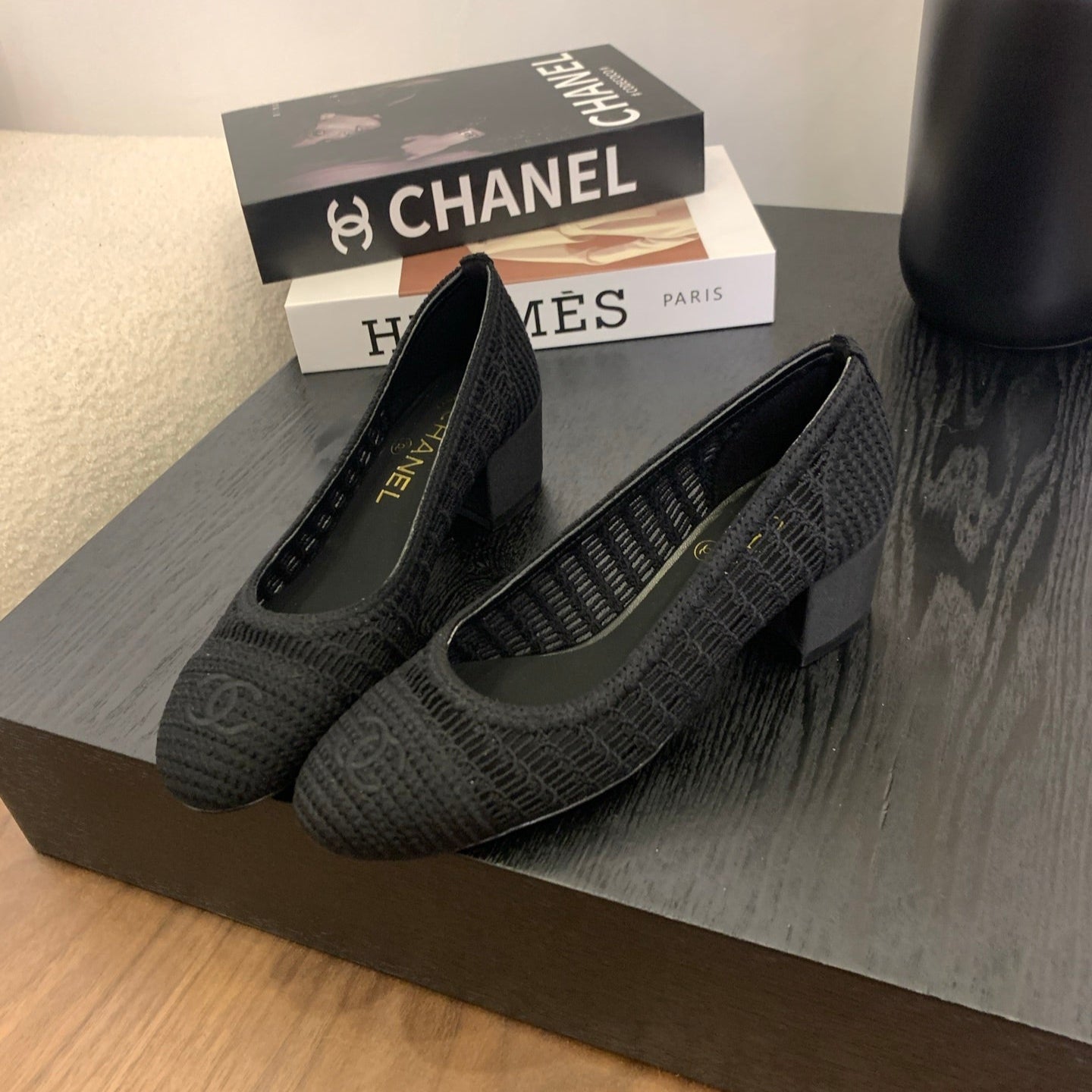 zCHANE.L 25P Ballet Heel 50Mm Black Raffia