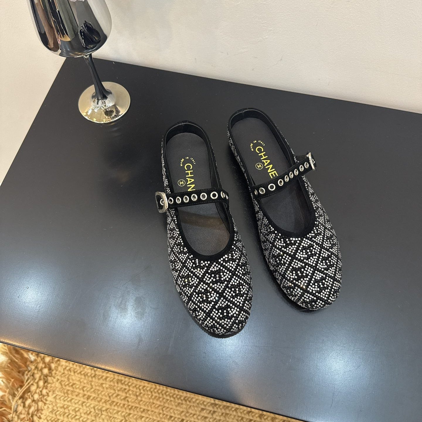 zCHANE.L 25 Ballet Flats Mules Black Calfskin 331658