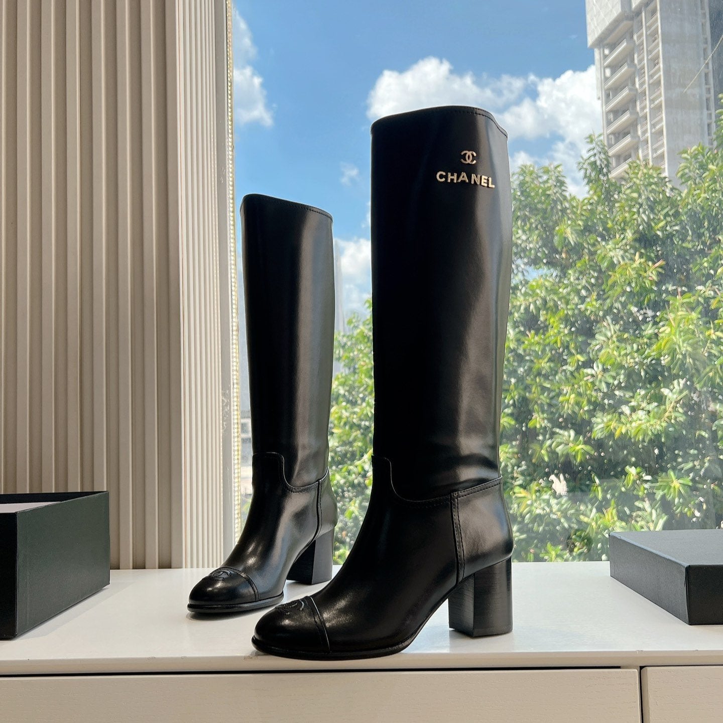 zCHANE.L Cc High Boots Black Cowhide