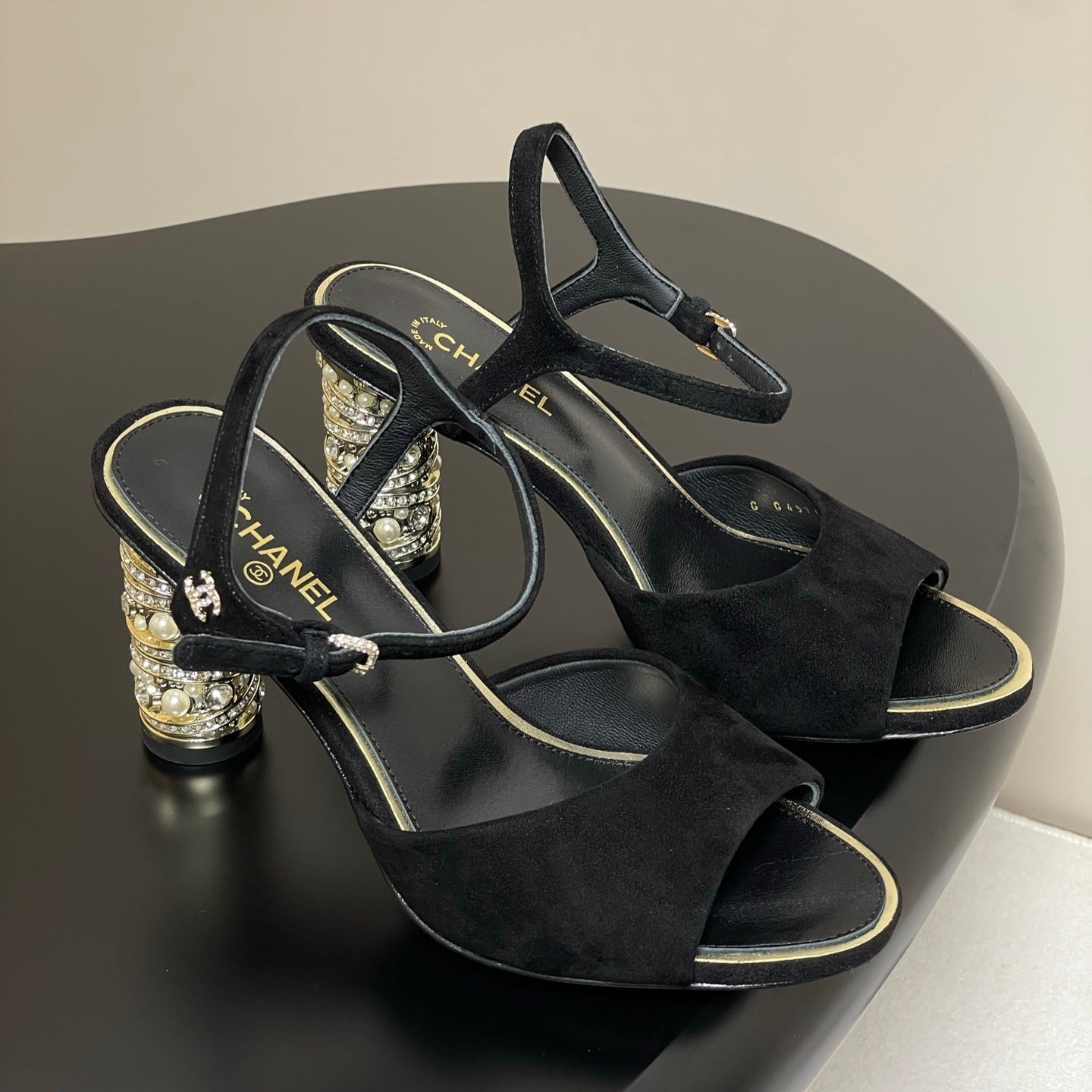 zCHANE.L Cc 25P Slingback Heel 8Cm Black Suede