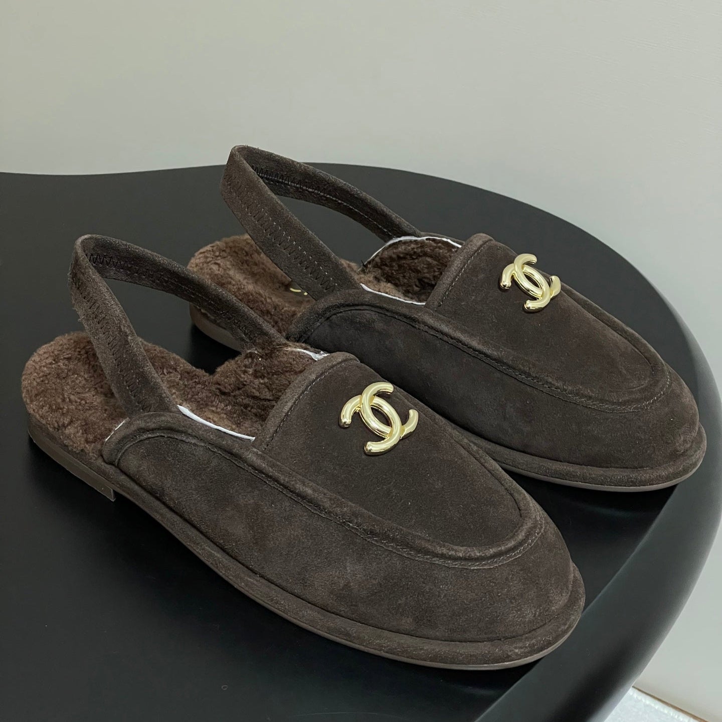 zCHANE.L 25A Slingback Loafer Chocolate Sherpa Suede