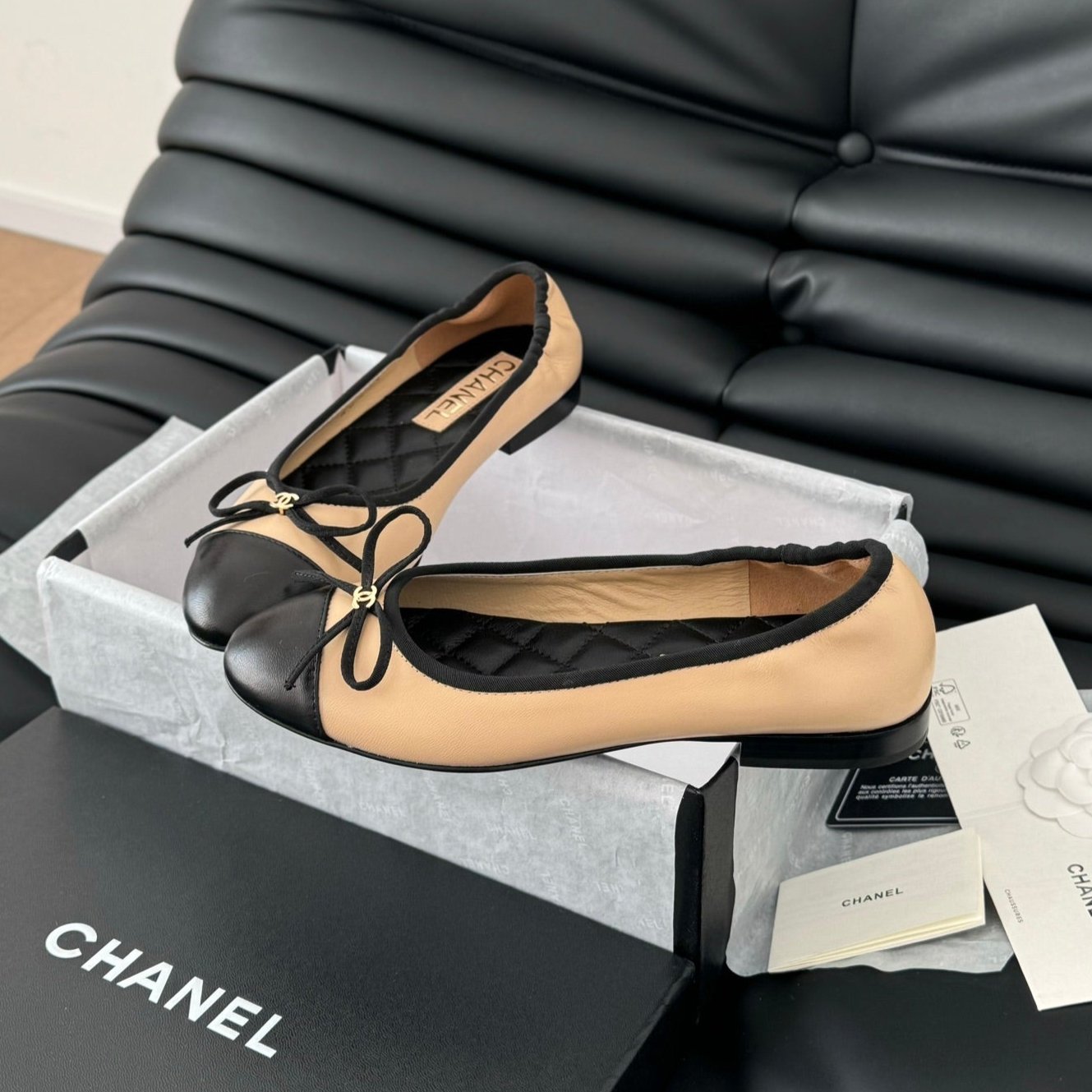 zCHANE.L Ballet Flats In Beige Lambskin 143538