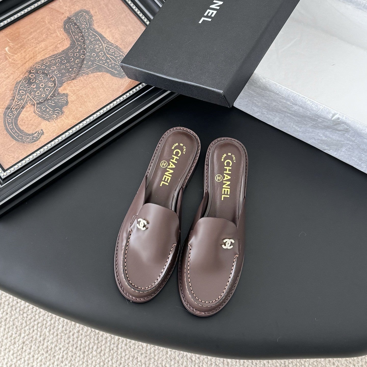 zCHANE.L 25C Mule Chocolate Calfskin 280562