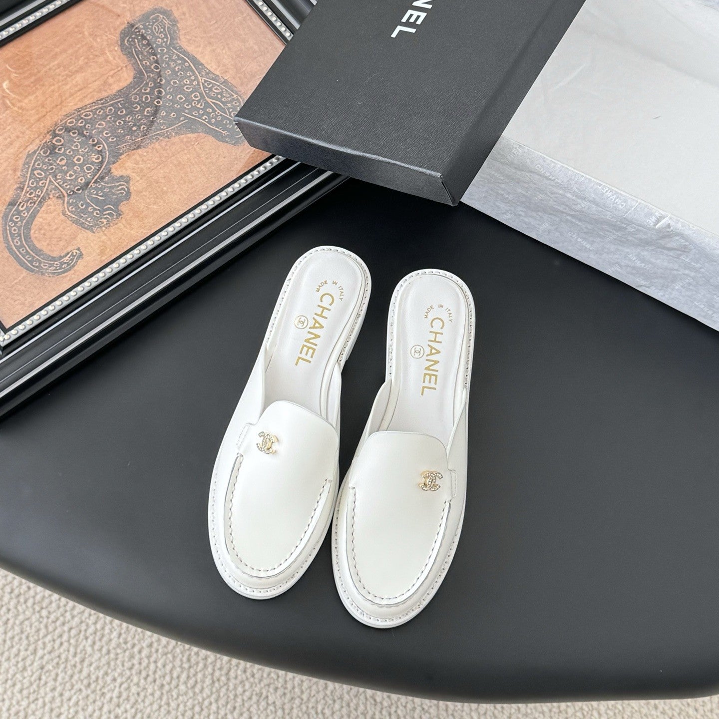 zCHANE.L 25C Mule White Calfskin 280563