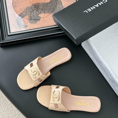 zCHANE.L 25 Slippers Beige Cowhide 305282