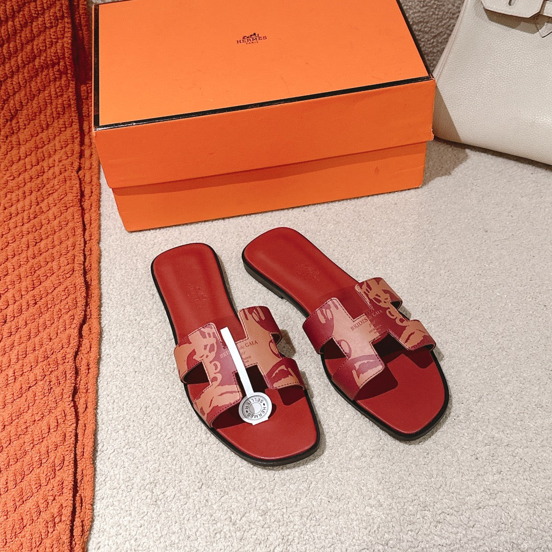 zHERME.S 3D Oran Sandals Red Calfskin 243966