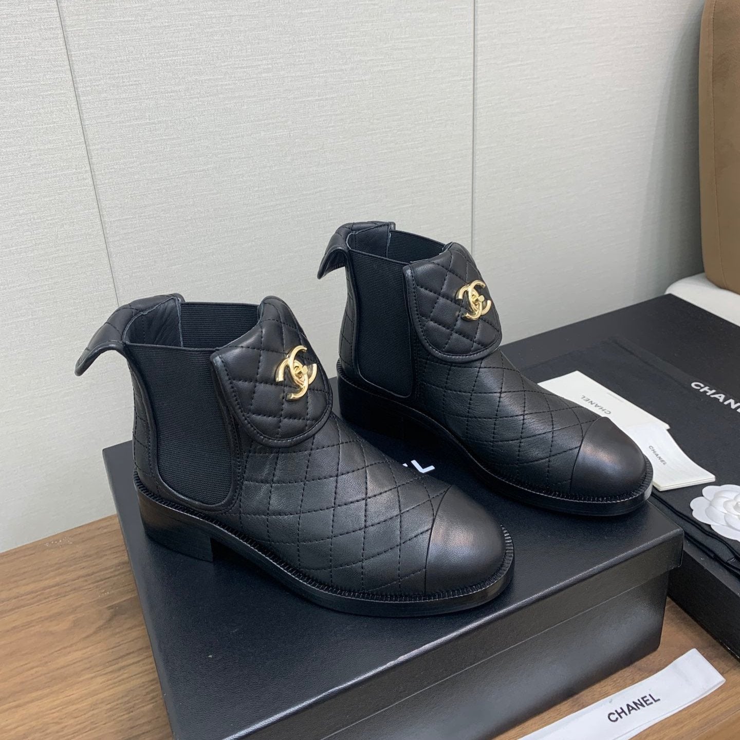 zCHANE.L Cc Short Boots 45Mm Black Lambskin