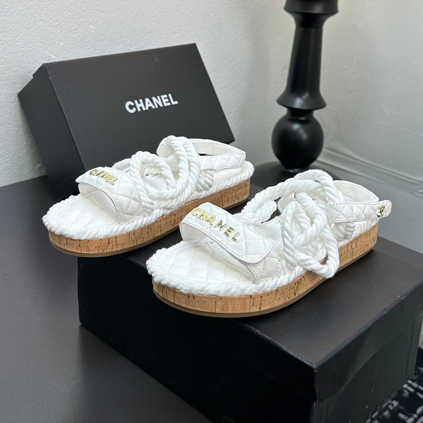 zCHANE.L Sandals White Rope Lambskin 331280