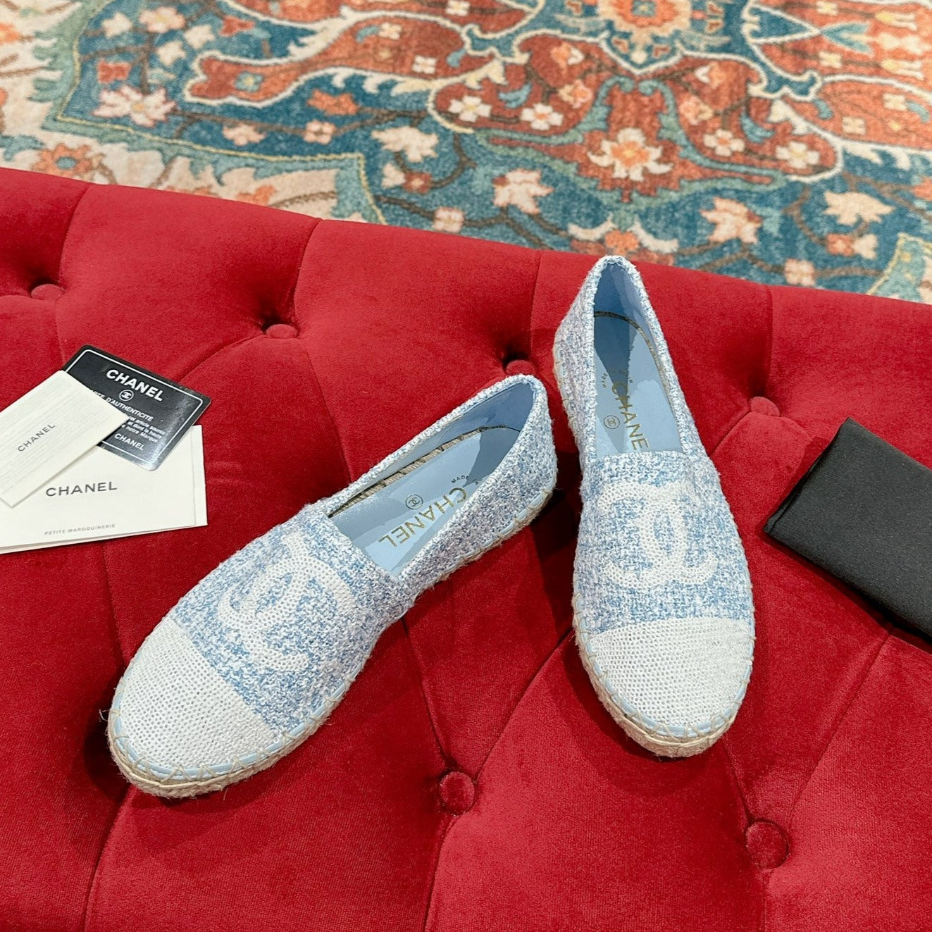zCHANE.L Espadrilles Cloud Blue Fabric White Sequin