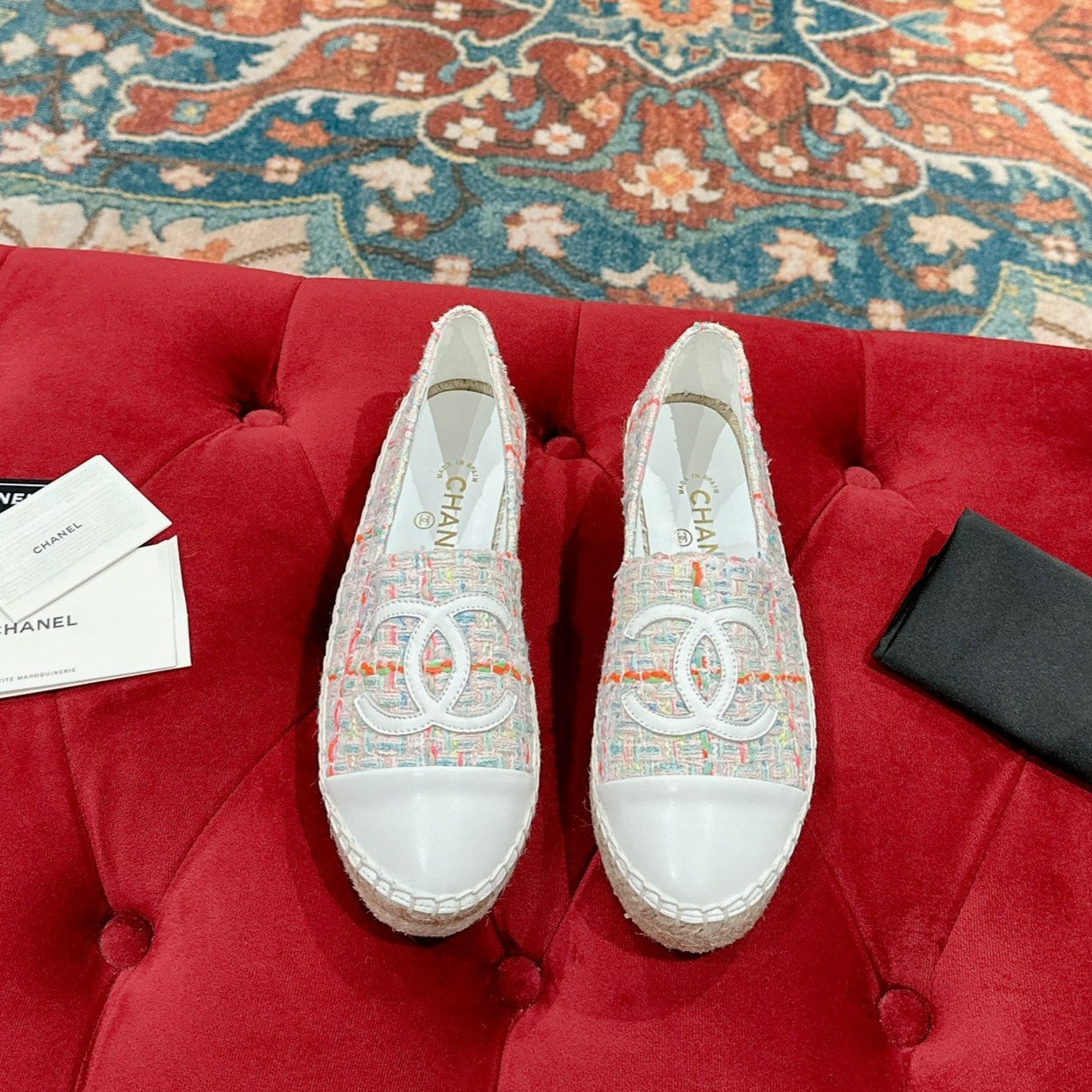 zCHANE.L Espadrilles Red Pink Cloud Blue Blended Fabrics