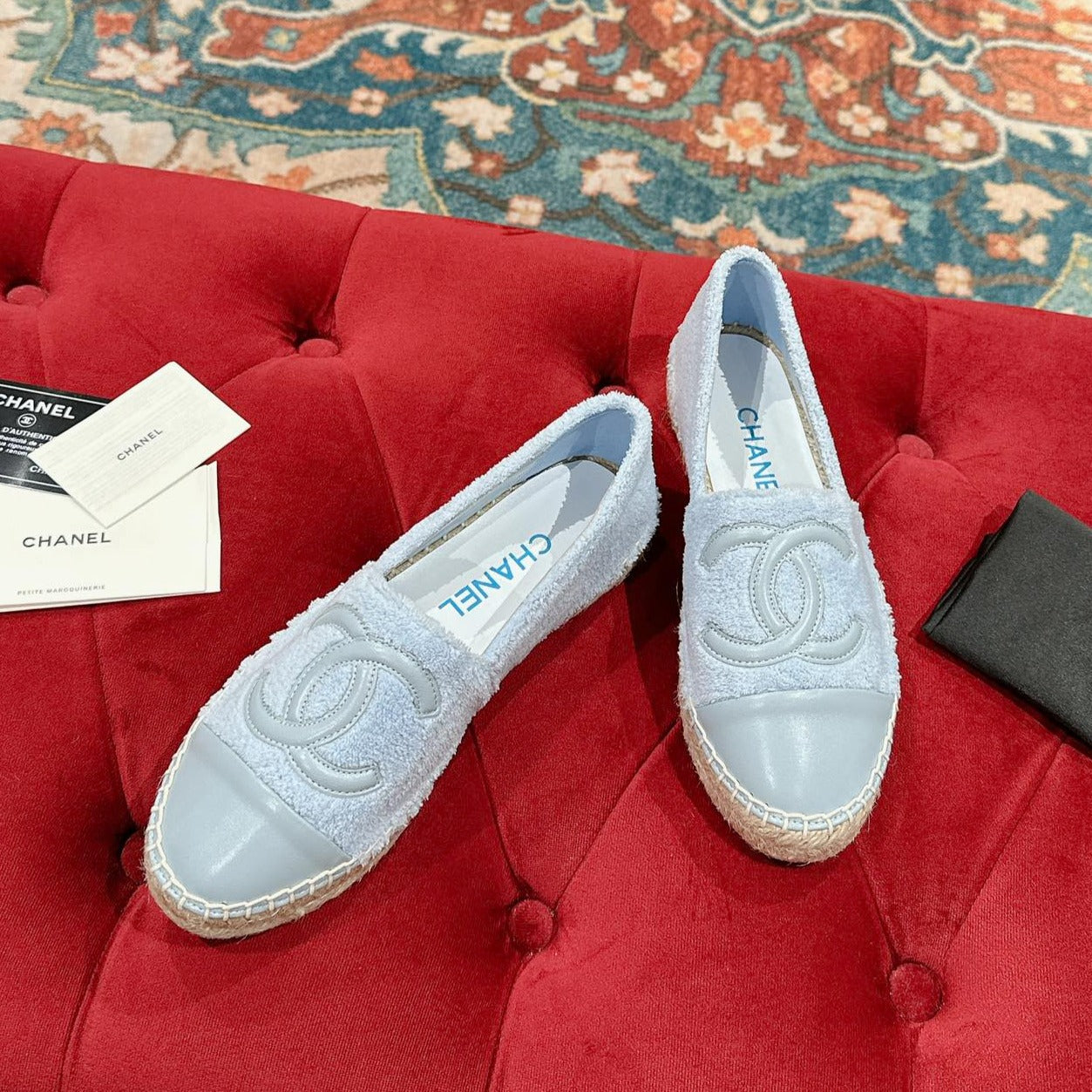zCHANE.L Espadrilles Cloud Blue Fleece Fabric Calfskin