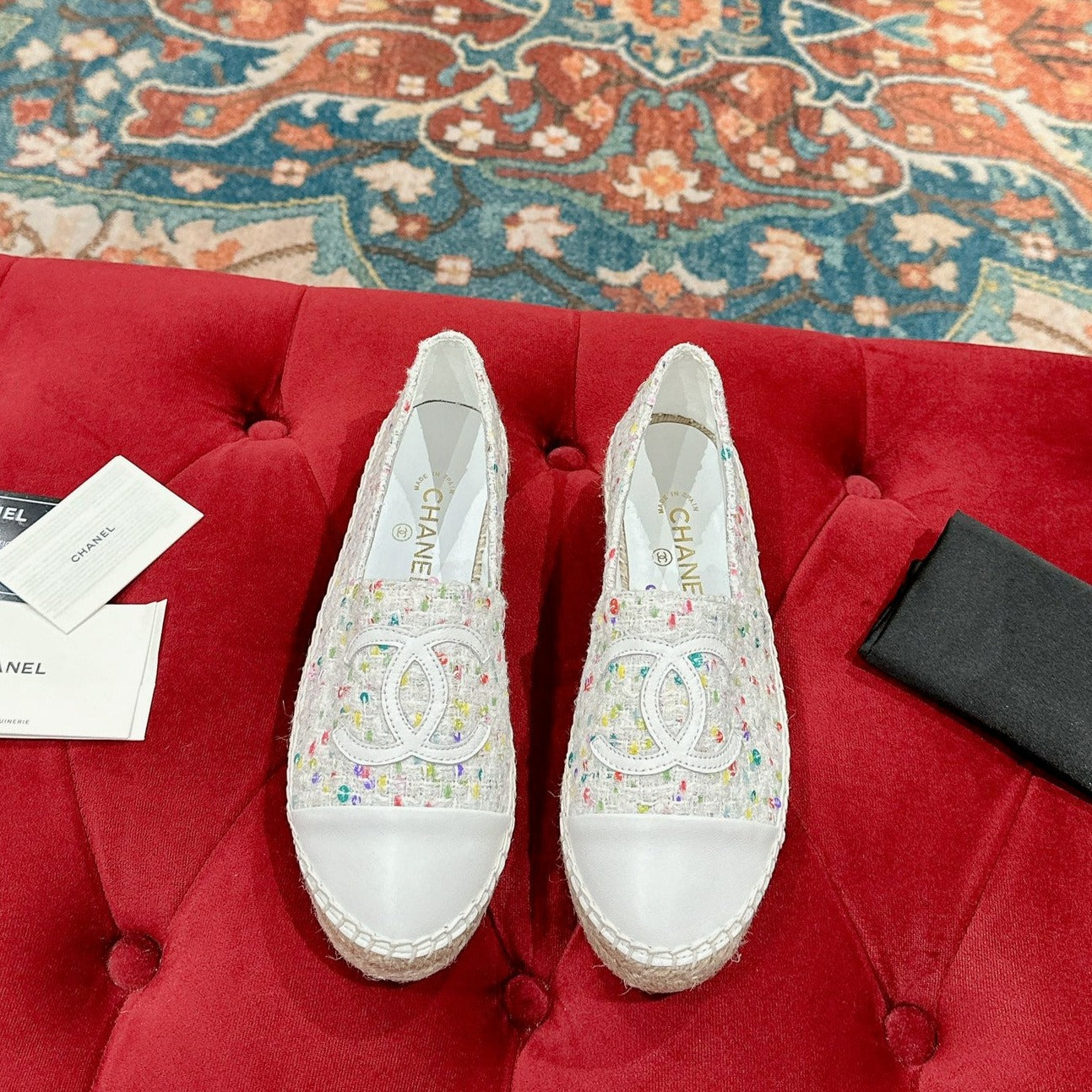 zCHANE.L Espadrilles Multicolor Tweed White Calfskin