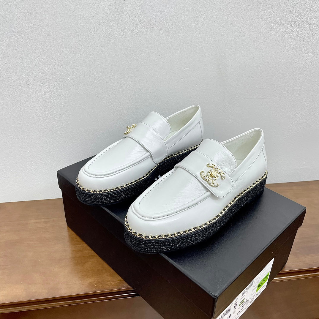 zCHANE.L Platform Loafers White Calfskin